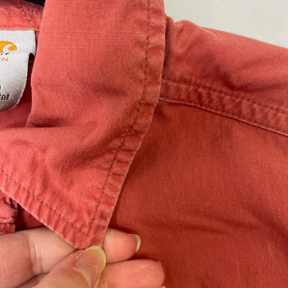 2025 SALE! Carhartt western sleeveless shirt, snap closure, burnt orange. Size S - Picture 5 of 7